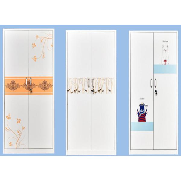 Home Furniture Customized Metal Wardrobe With Flower Printing