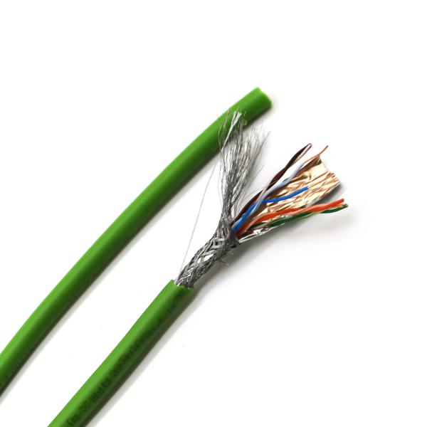 Green AWG Flexible Network Cable 24 Copper Conductor HDPE Insulation PVC Sheath Cat5e SFTP