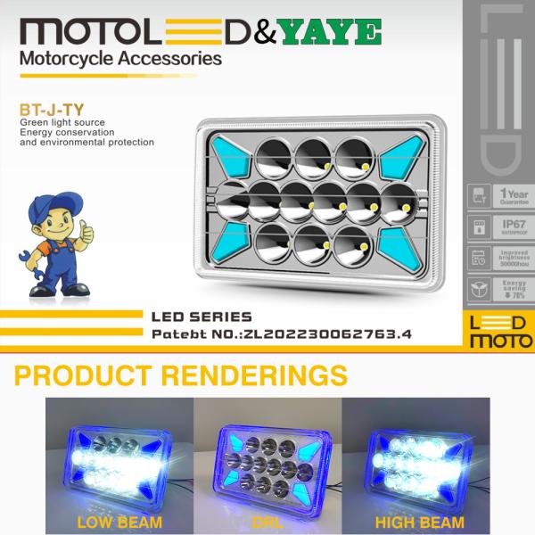 575*350*295 mm YAYE CG125 DC12V Bougie de phare LED de moto avec DRL / signal de virage