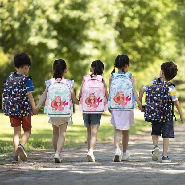 Children Backpack Girl Mermaid Backpack Three Piece Set Girl Backpack