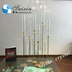 ZT-418G acessórios de decoração de casamento único porta-luminárias de bronze de ouro