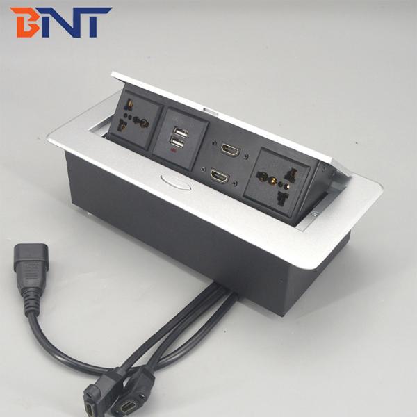 Office multi plug hidden table top socket with usb charger