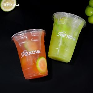 Boba Milk Tea Coffee Shop12/14/16/20oz Pet Cups With Lids Disposable