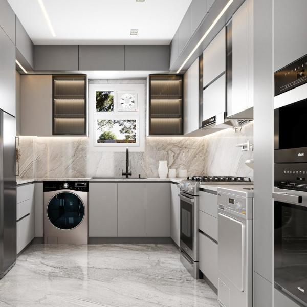 Smart Custom Kitchen Cabinets Design White Melamine Full Luxury Modern Kitchen Furniture Cabinet Sets For Home