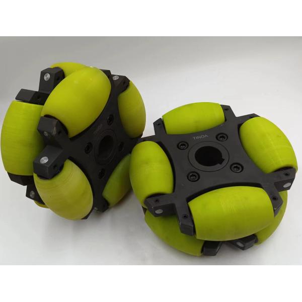 Black Autonomous Agv Drive Wheel   Ball Bearing Type Industrial Omni Wheel