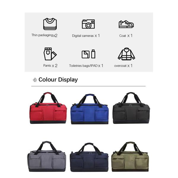 Weekend Overnight Viajes a prueba de agua Gimnasio Deportes Bolsas con calzado