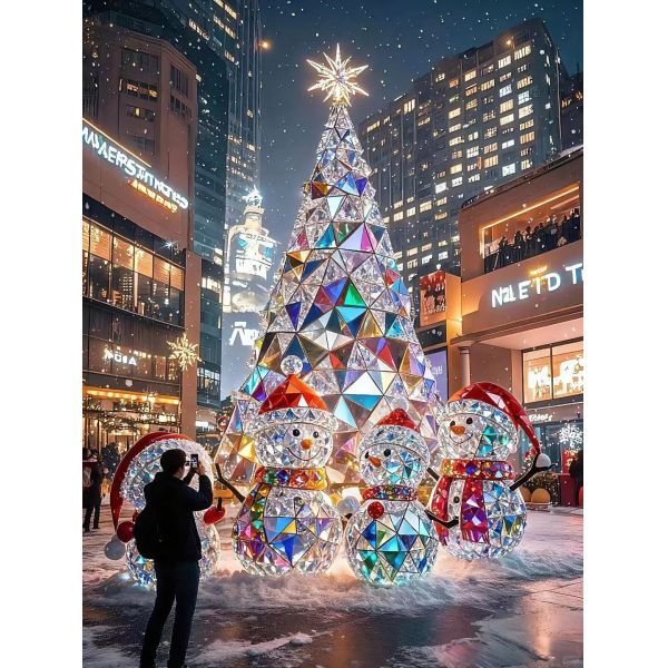 Custom Christmas Light Sculpture For Large Architectural Projects