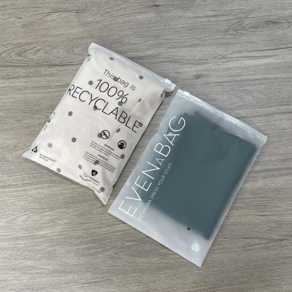 Wholesale Custom Logo Frosted Plastic Bag Clothes Zip Lock Self Sealing Bag Clothing Packaging Frosted Zipper Bags