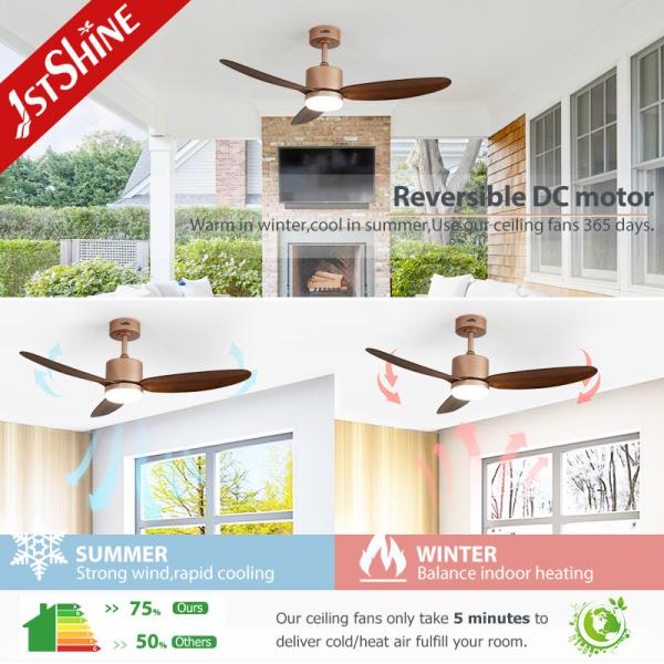 Economia de energia e ventilador de teto LED de 52 polegadas com controle remoto