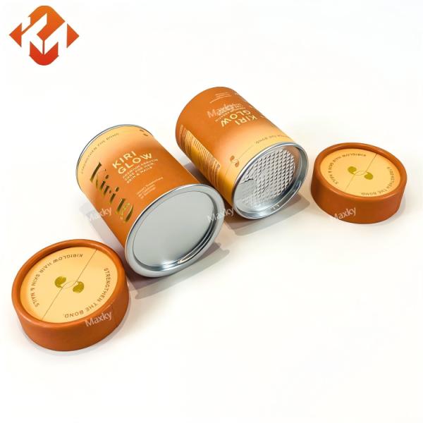 Customizable biodegradable eco-friendly easy-tear capsule paper tube food grade coffee, tea, nut cardboard packaging container