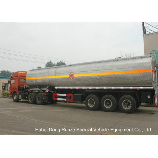 Liquid Alkali Tanker Trailer With Stainless Steel Polished Tank For Sodium Hydroxide