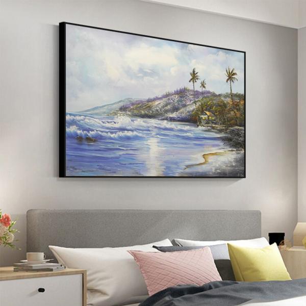 Customized Size Hand Painted Oil Painting Modern Wall Decoration Art Sailboat Seascape Texture