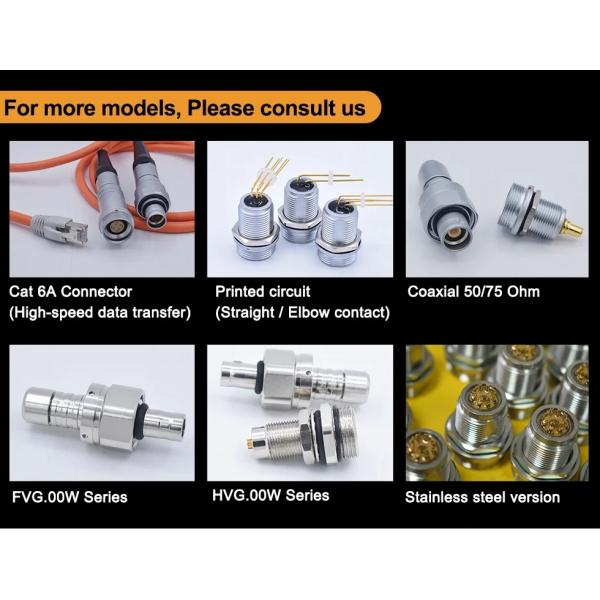 Deep Sea Underwater 300 Meters High Pressure Screw Coupling Connectors W Series FVG HVG 0W 1W 2W 3W 2 4 6 8 12Pin