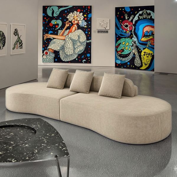 Modern Internet Celebrity Sofa Set Furniture Living Room Curved Semi-Circle Sofa Vacuum Compressed Sofa Memory Foam Couch