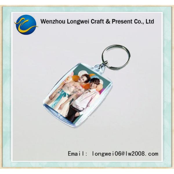 Custom Shape Plastic Photo Keychain Acrylic for Advertising Souvenir