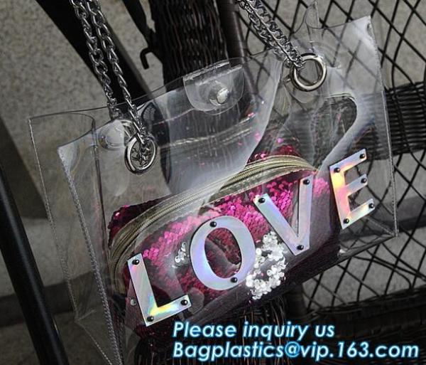 Crossbody Shoulder Messenger Bags Clear PVC Crossbody Bag Waterproof, Shoulder Strap PVC Clear Tote Bag, pack, pac, bags
