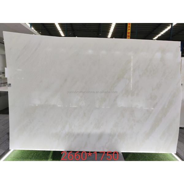 Modern Royal White Onyx Honed Marble Sheet Cut-to-Size Graphic Design Solution for Wall Panel and Dining Table Set