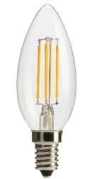 LED Filament 3w candle 300 lumen Indoor lighting bright European royal family transparent retro chandelier crystal lamp