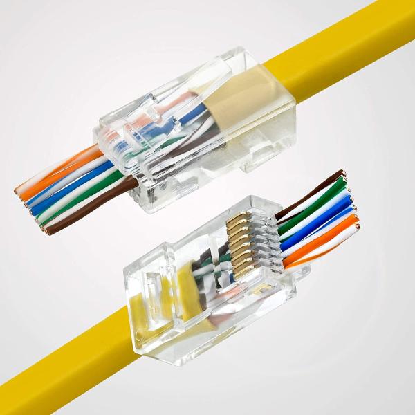 Male UTP Cat5e Cat6 Toolless RJ45 Connector For LAN Cable