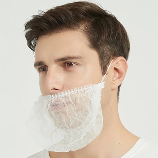 Elastic White Comfortable Protective Beard Covers 18