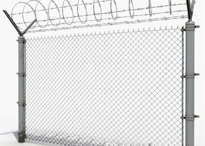 9 Gauge Galvanized Diamond Wire Mesh / PVC Plastic Vinyl Cyclone Chain Link Fence For Highway Railway Temporary