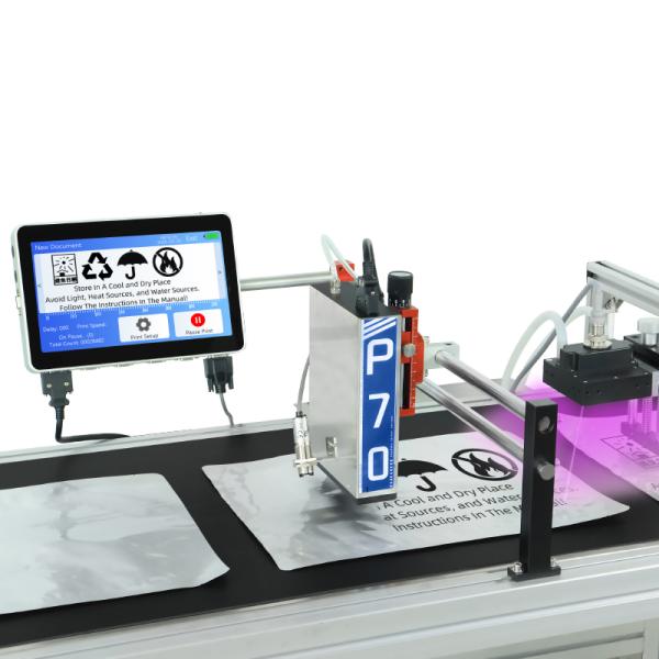 Demin P70UV Curing Lamp Inkjet Printer Print QR Code Carton Aluminum Foil Bag Carton Automatic Quick-drying Coding Machine
