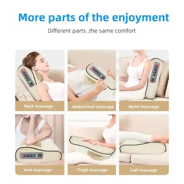 s Best Shiatsu Infrared Heat Neck Kneading Massage Cushion with 500mAh Battery Charge