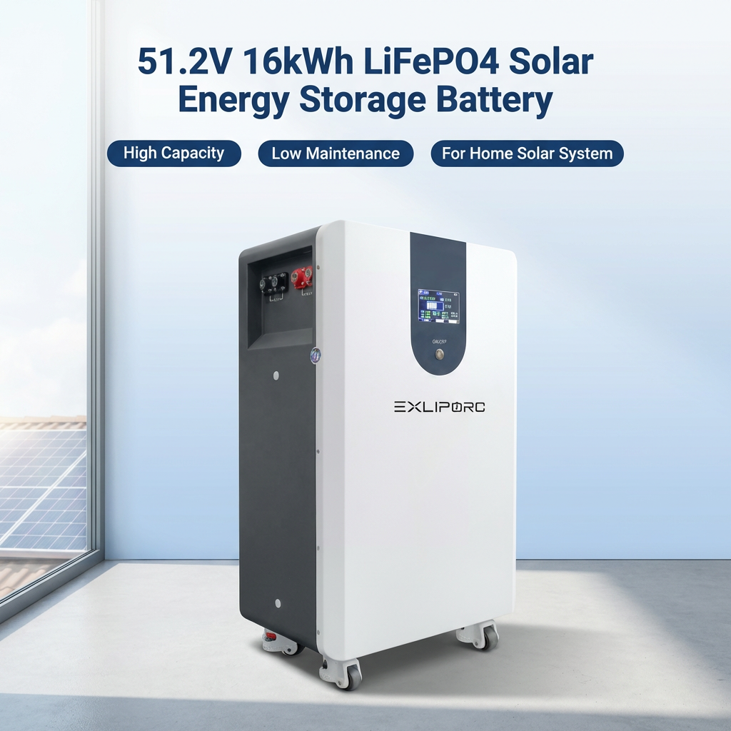 51.2V 314Ah 16kWh LiFePO4 Battery Pack 6000 Cycles Solar Energy Storage Battery for Home ESS System