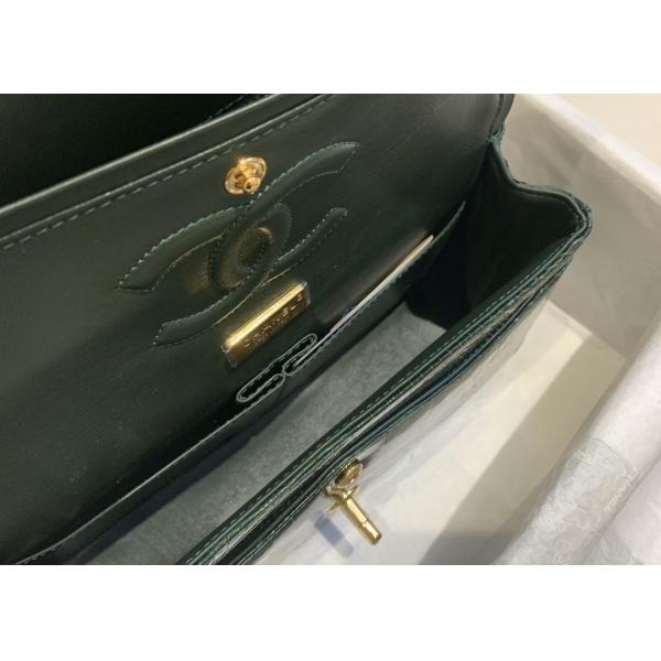 Classic Style Green Croc Crossbody Bag , 25.5cm Crocodile Skin Shoulder Bag