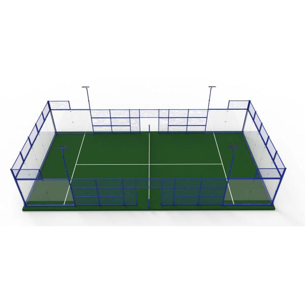 Зелёная гладкая поверхность Синтетический падел теннисный корт Простая установка