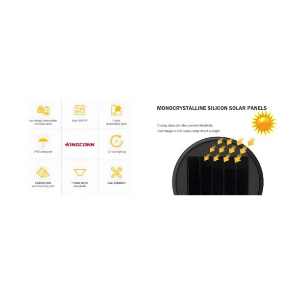 LED Solar Wall Light With Smart Light Control & Low Power Consumption for Villa Exterior Wall