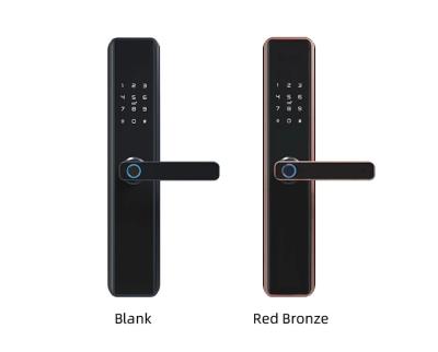 Tempered Glass Digital Smart Door Locks Bluetooth Fingerprint For Wooden Door