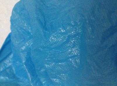 CPE Polyethylene Disposable Overshoe Covers , Blue Plastic Overshoes With Embossed Surface