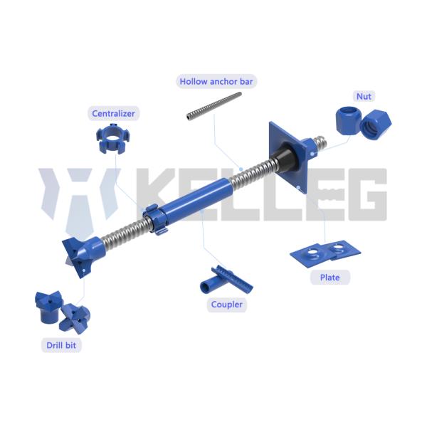 ISO 9001 Certified T52 Hollow Anchor System Full Threaded Steel Self Drilling Bar Rock Bolt