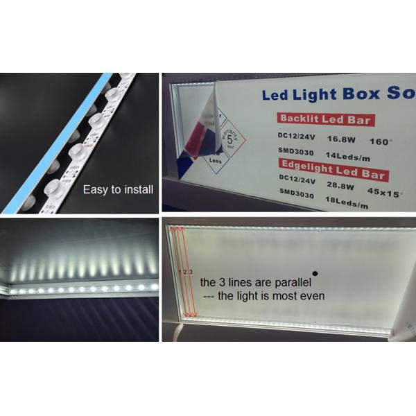 12V 24V Edge Lit LED Bar Module Strip Outdoor For LED Fabric Light Boxes Display Lighting