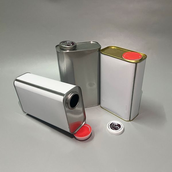 1Litre Empty Oil Tin Cans Food Grade Metal Container Virgin Edible Packaging for Olive Oil