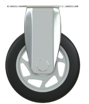 100mm Pu Caster Rigid Wheels Zinc Coated