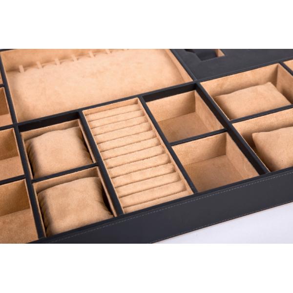 Organizador modular de cajones de joyería de cuero y terciopelo de primera calidad para armarios Modelo 23.05.00106