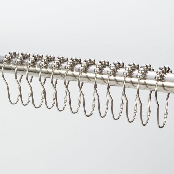12 Sets Shower Curtain Rings Stainless Steel Rustproof Metal Hooks for Bathroom Shower Rods Curtains