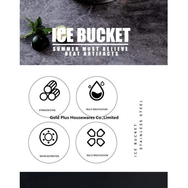 1L Bar tools outdoor ice storage round beer bucket for wine champagne beer party stainless steel ice bucket