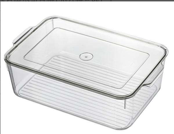 Hot Selling Kitchen Usage Transparent PET Refrigerator Fridge Organizer Clear Storage Box with Lid