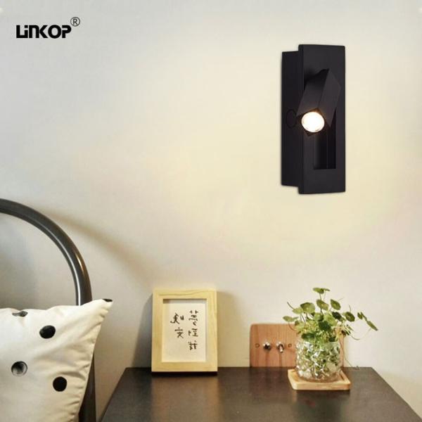Aluminum Led Wall Light With Wall Mounted Light Source And Rotatable Lamp Head