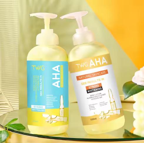 Fabrique de soins de la peau / fabricant Lotion corporelle blanchissante éclaircissante hydratante AHA Vitamines C Lotion corporelle Niacinamide Lotion corporelle