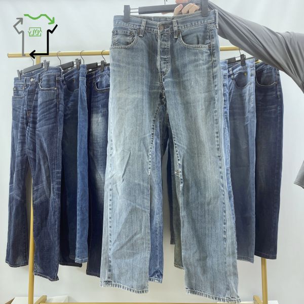 Wholesale High-Collar Summer Second Hand Branded Jeans Fashion Quality Used Clothes Premium Use Clothing Used Brand Clothes