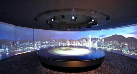 Wide View Circular Projection Screen Aluminum Frame With Black Velvet Border
