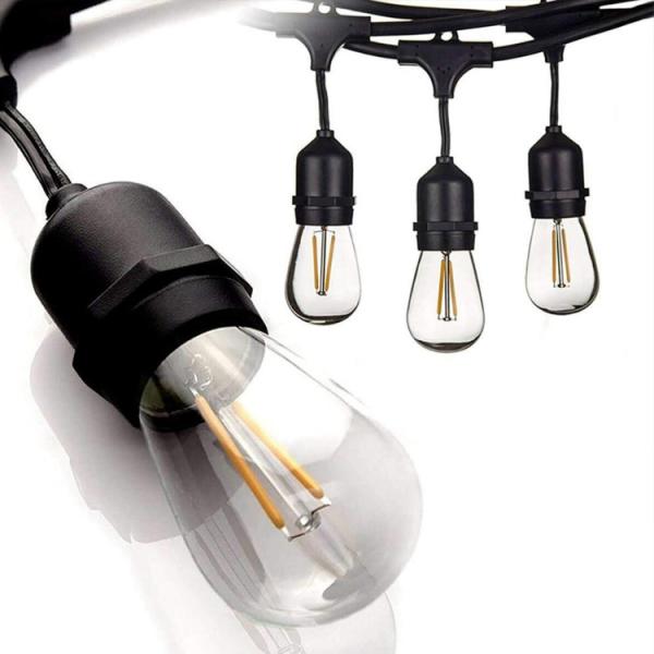 Outdoor Waterproof Edison S14 E27 Bulb LED Lights String Connectable Festoon Garland Wedding Christmas Lamp Decoration Light