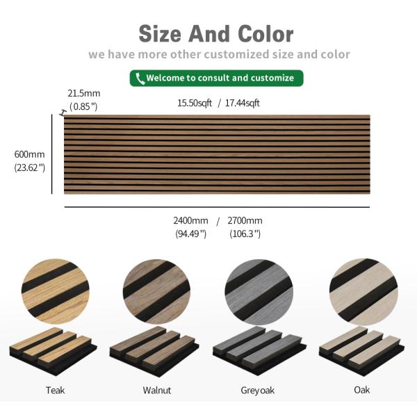 Dec Acoustic Slat Wall Panel Covering MDF Wooden Veneer Composition Acoustic Panel