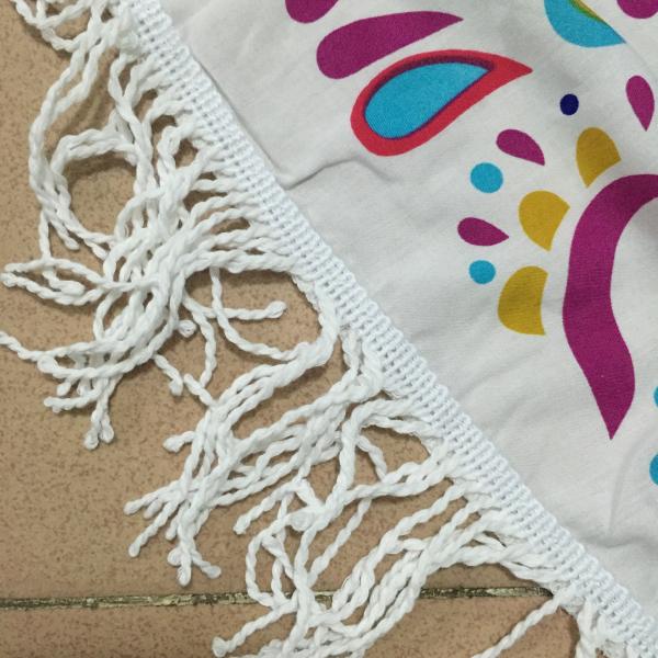 New Beach Cover Up Round Tassel Cotton Pareo Beach Coverup Beach Mat Shawl Yoga Mat Letter Sarong Cloak Bathing Suit