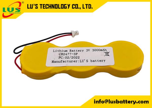 ESL装置のためのリチウム電池3VDC 3000mah CR2477シオンセル電池パック