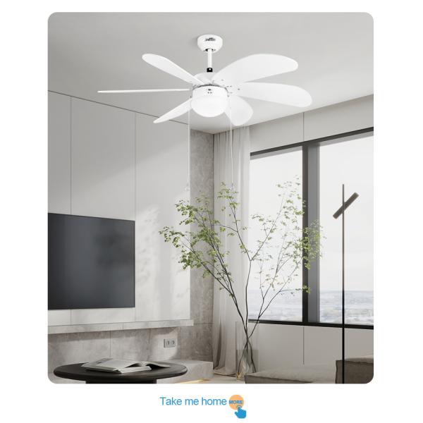 Estilo clássico 1stshine Lâmpada de ventilador de teto com interruptor de cadeia de tração e lâminas de MDF